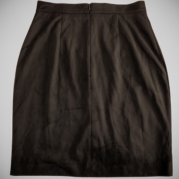 NWT H&M Black Button Front High-Rise Faux Suede Y2K Skirt Size 10 - Picture 2 of 11